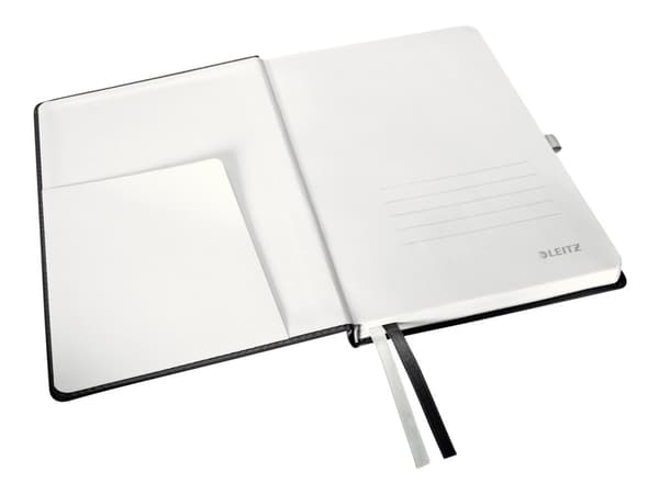 Leitz Style - Notisbok - 80 ark / 160 sider - elfenbenspapir - linjert - satengsvart omslag