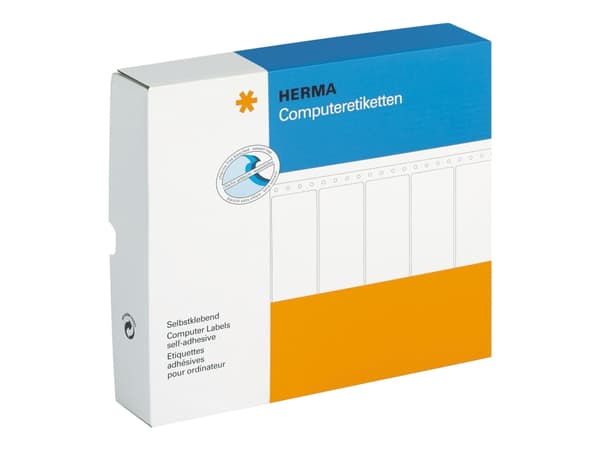 HERMA Computer labels - Papir - matt - permanent selv-adhesiv - perforert - hvit - 81.28 x 35.7 mm 16000 etikett(er) (4 ark x 4000) sammenhengde siks