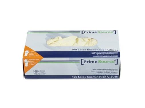Engangshandske Prime Source str. XL uden pudder Latex AQL 1.5 hvid - (100 stk.)