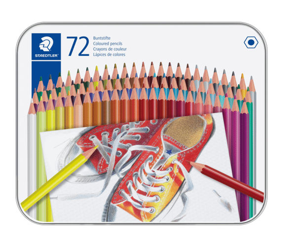 Värillinen lyijykynä STAEDTLER® 175 M72 kuusikulmainen - 72 kappaletta. perse. värit metallilaatikossa