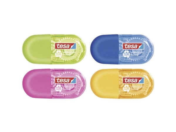 Tesa ecoLogo MINI - Korrigeringsrulle - 5 mm x 6 m - plast - tillgänglig i olika fäger