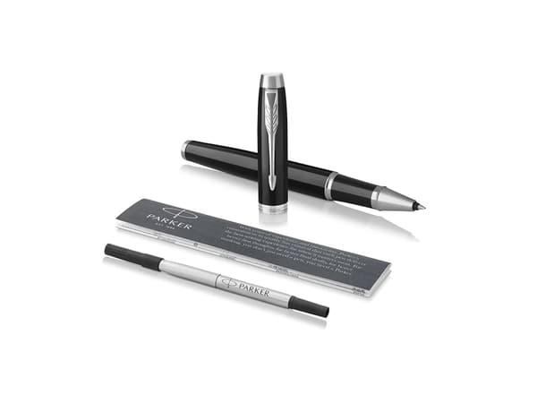 Parker IM, Stiftpenna, Svart, Krom, Svart, mässing, Guld, Lack, Fin