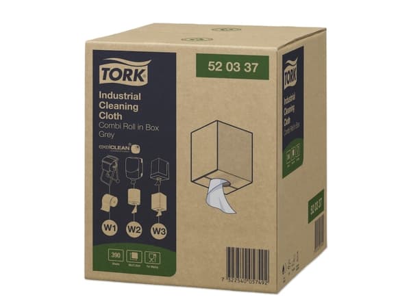 Aftørringsklud Tork Industri W1/W2/W3 32cmx148m 390ark