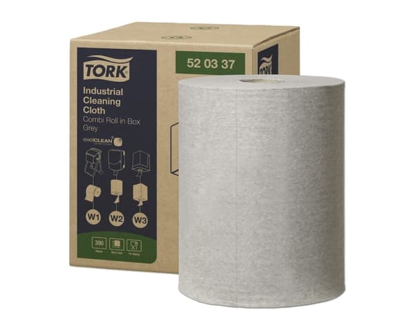 Aftørringsklud Tork Industri W1/W2/W3 32cmx148m 390ark