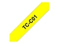 Pikkukuva 1 / 5: Brother TCC01 - 12 mm x 6,7 m - sort på fluorescerende gul - lamineret bånd - for P-Touch PT-2000, PT-3000, PT-500, PT-5000, PT-8E