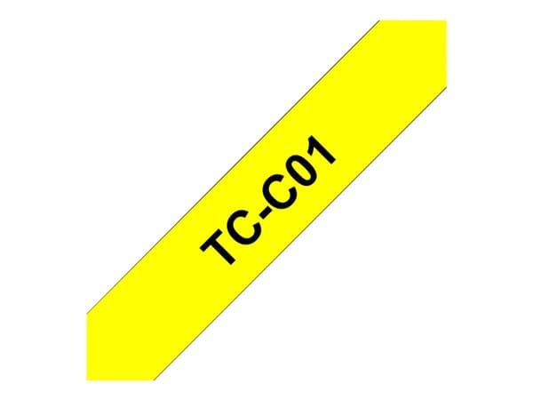 Brother TCC01 - 12 mm x 6.7 m - svart på fluorescerende gult - laminert teip - for P-Touch PT-2000, PT-3000, PT-500, PT-5000, PT-8E