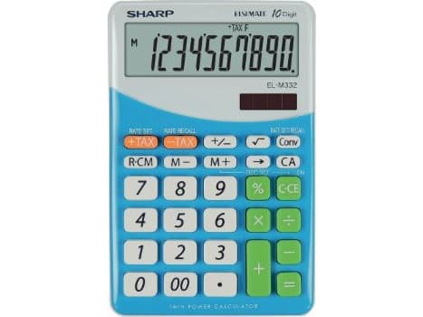 Sharp EL-332B-BL bordregnemaskine blå m/10 cifre
