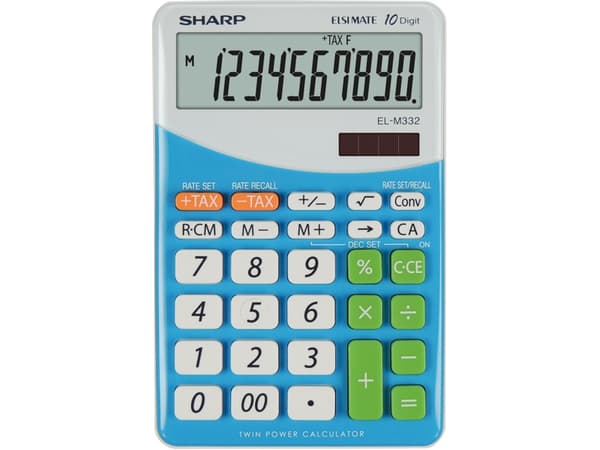 Sharp EL-332B-BL bordregnemaskine blå m/10 cifre