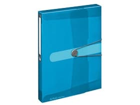 Herlitz 11206141, A4, Polypropylen (PP), Blå, Gjennomsiktig, Landskap/portrett, 4 mm, Elastisk bånd