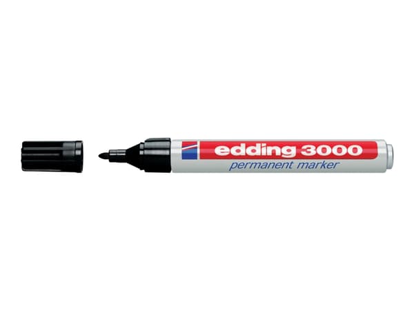 Marker Edding 3000 sort 1,5-3 mm permanent (10 stk.)