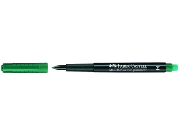 Faber-Castell MULTIMARK 1525 - Markering - permanent - grön - 1 mm - medel - med radergummi