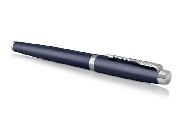 Parker IM, Blå, Fyllesystem med patron, Blå, Aluminium, Messing, Metall, Rund spiss, Rustfritt stål