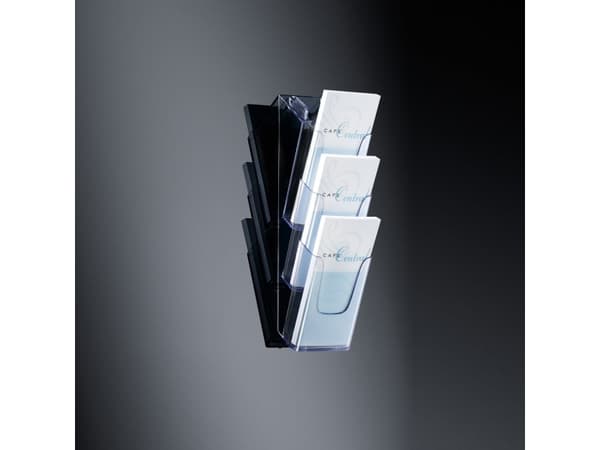 Sigel - Literaturholder - veggmonterbar - 3 rom - for DIN lang (105 x 210 mm) - blank