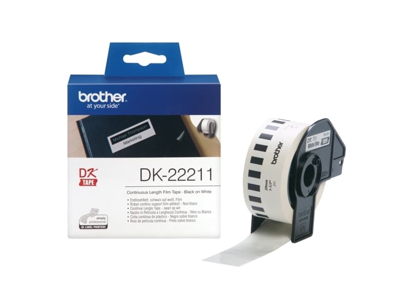 Brother DK-22211 etikett-tejp Svart på vitt