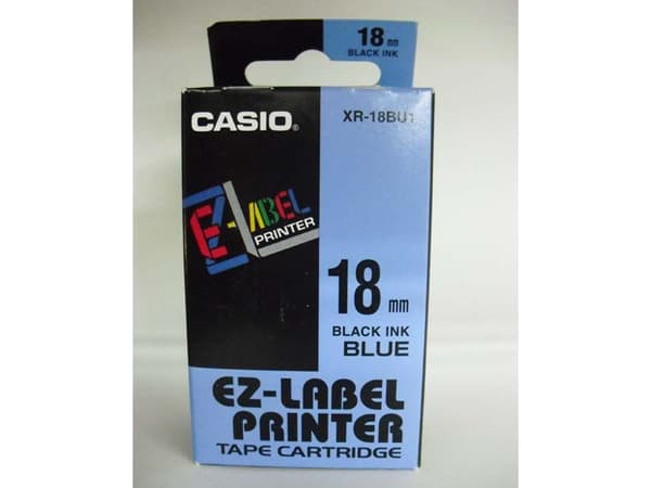 Casio XR-18BU1, Svart på blått, Svart, 1,8 cm, 8 m, Låda