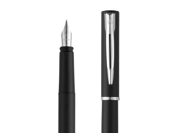 Waterman 2068196, Fastklämbar och indragbar penna, Svart, Rostfritt stål, Blå, Stål, Ambidextrous, Presentask