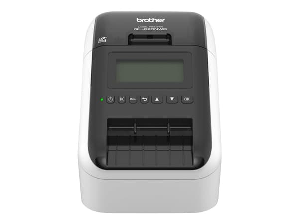 Brother QL-820NWB - Etikettskriver - tofarget (monokrom) - direktetermisk - Rull (6,2 cm) - 300 x 600 dpi - inntil 110 etiketter/min - USB 2.0, LAN,