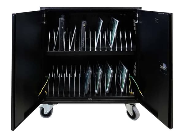 Leba NoteCart Flex NCF-E-32-SC, Kannettava laitehallintakärry, Musta, Harmaa, Lattia, Maa, 3,75 cm, 43 cm, 30 cm