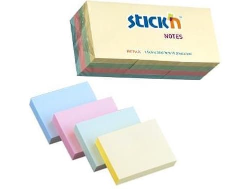 Stickn selvklebende notatbok Pastellblanding 4 farger (240568)