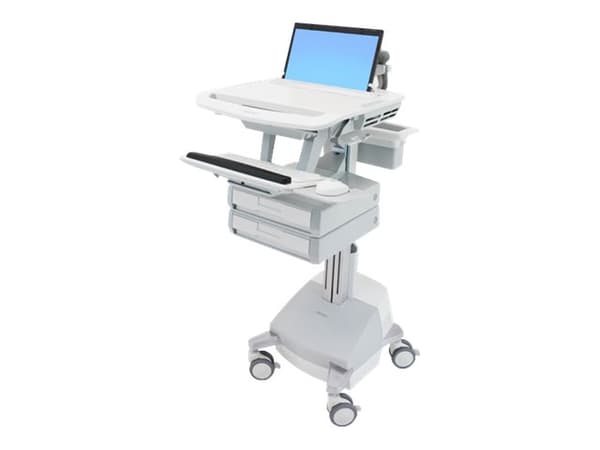Ergotron StyleView, Multimediakärry, Alumiini, Harmaa, Valkoinen, Alumiini, Muovi, Sinkittyä terästä, Kannettava tietokone, 10 kg, 43,9 cm (17.3")