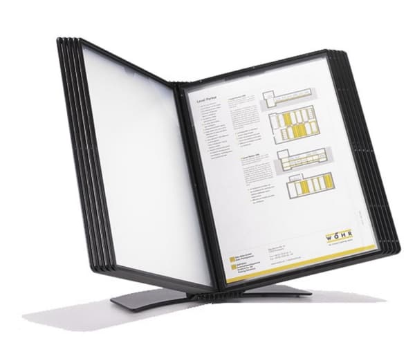 Registersystem A5 Easymount t/20 lommer sort bordmodel