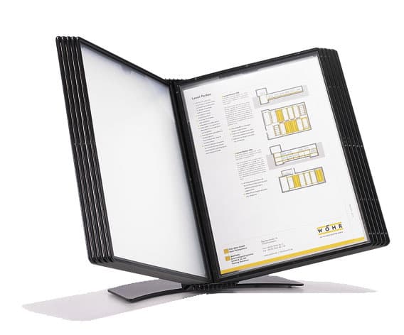 Registersystem A5 Easymount t/20 lommer sort bordmodel