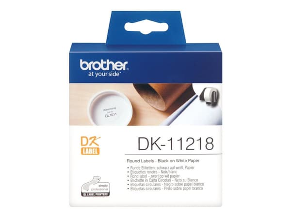 Brother DK-11218 - Svart på hvitt - Rull (2,4 cm) 1000 stk (1 rull(er) x 1000) merkelapper - for Brother QL-1050, QL-1060, QL-500, QL-550, QL-560, QL