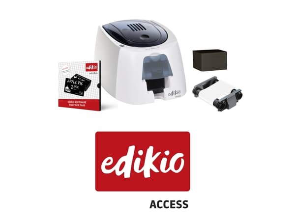 Evolis Edikio ACCESS Prislappløsning, ensidig, 12 punkter/mm (300dpi), USB-kortskriver, ensidig, termisk overføring, oppløsning: 12 punkter/mm (300dp