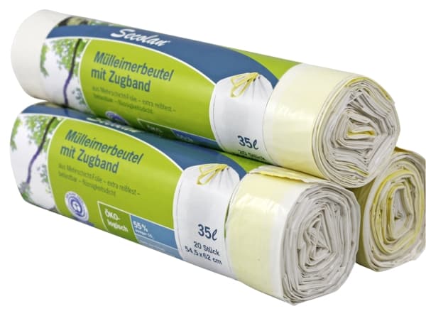 TERDEX 1x20 Secolan søppelsekker med snøring 35 l hvit ( 9100000778 )
