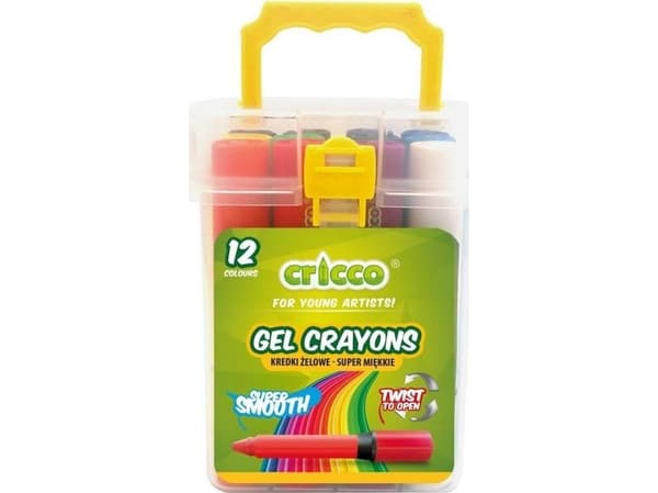 Cricco Twist gel fargestifter 12 farger CRICCO bøtte