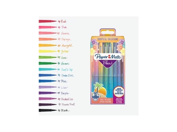 Papermate Flair, Medium, 16 färger, Multifärg, Rundad spets, 1 mm, Multifärg