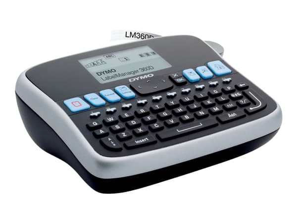 DYMO LabelMANAGER 360D - Etikettskrivare - svartvit - termisk överföring - Rulle (1,9 cm) - 180 dpi - upp till 12 mm/sek - tvåradig utskrift