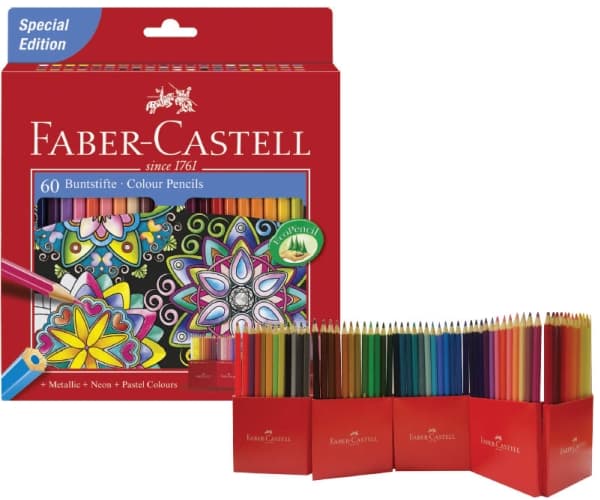 Faber-Castell CASTLE Special Edition - Fargeblyant - assorterte skinnende farger (en pakke 60)
