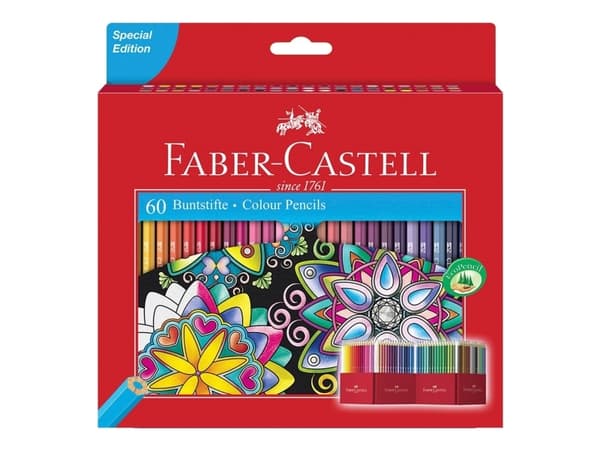 Faber-Castell CASTLE Special Edition - Fargeblyant - assorterte skinnende farger (en pakke 60)