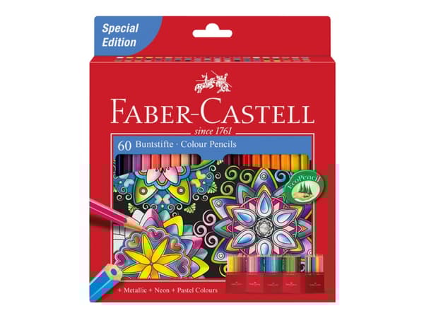 Faber-Castell CASTLE Special Edition - Fargeblyant - assorterte skinnende farger (en pakke 60)