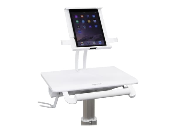 Ergotron StyleView Tablet Cart, SV10 - Vogn - for nettbrett/tastatur - medisinsk - metall - hvit, aluminium - skjermstørrelse: inntiil 12" - TAA-sams