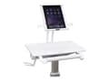 Miniatyrbilde 5 av 5: Ergotron StyleView Tablet Cart, SV10 - Vogn - for nettbrett/tastatur - medisinsk - metall - hvit, aluminium - skjermstørrelse: inntiil 12" - TAA-sams