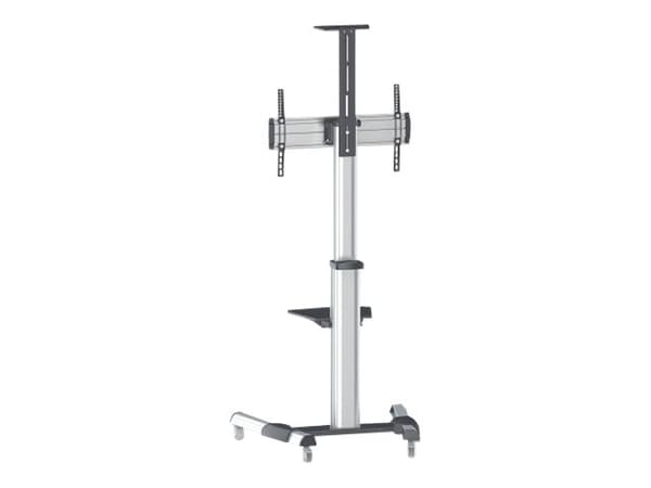 Manhattan TV & Monitor Mount, Trolley Stand, 1 screen, Screen Sizes: 37-65", Silver, VESA 200x200 to 600x400mm, Max 50kg, LFD, Lifetime Warranty - Vo