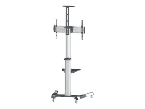 Manhattan TV & Monitor Mount, Trolley Stand, 1 screen, Screen Sizes: 37-65", Silver, VESA 200x200 to 600x400mm, Max 50kg, LFD, Lifetime Warranty - Vo