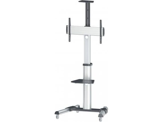 Manhattan TV & Monitor Mount, Trolley Stand, 1 screen, Screen Sizes: 37-65", Silver, VESA 200x200 to 600x400mm, Max 50kg, LFD, Lifetime Warranty - Vo