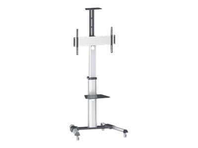 Manhattan TV & Monitor Mount, Trolley Stand, 1 screen, Screen Sizes: 37-65", Silver, VESA 200x200 to 600x400mm, Max 50kg, LFD, Lifetime Warranty - Vo