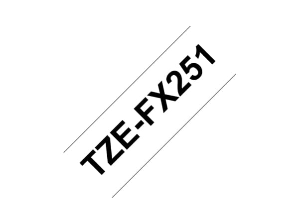 Brother TZFX251 - Sort på hvid - Rulle (2,4 cm x 8 m) fleksibel tape - Brother PT-D600; P-Touch PT-3600, D610, D800, E550, P750, P900, P950; P-Touch