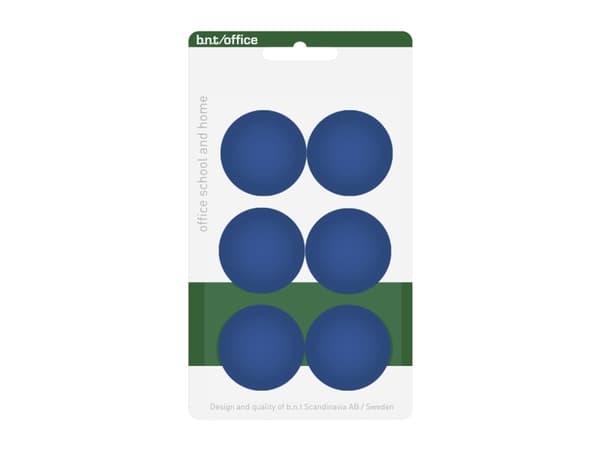 Magneter bnt blå Ø30mm blister 6stk/pak