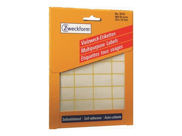 Avery Multi-Purpose Labels 3319 - Selv-adhesiv - hvit - 18 x 29 mm 960 stk merkelapper