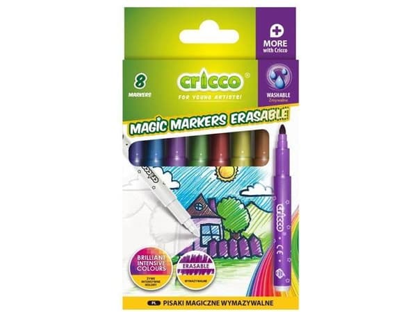 Cricco Magic pennor 8 färger suddbara (CR387K8)