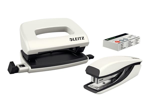 Leitz WOW NeXXt - Skrivebordstilbehørsett - 10 ark / 1 mm - No.10 - metall - perlehvit