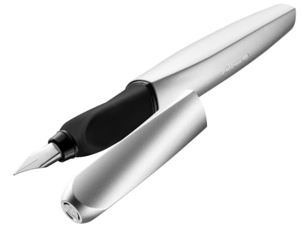 Pelikan 947101, Silver, Inbyggt påfyllningssystem, Rund spets, Rostfritt stål, Medium, Låda