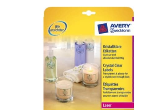 Avery - Polyester - blank - permanet adhesiv - krystallklar - 50.8 x 96 mm 250 etikett(er) (25 ark x 10) merkelapper