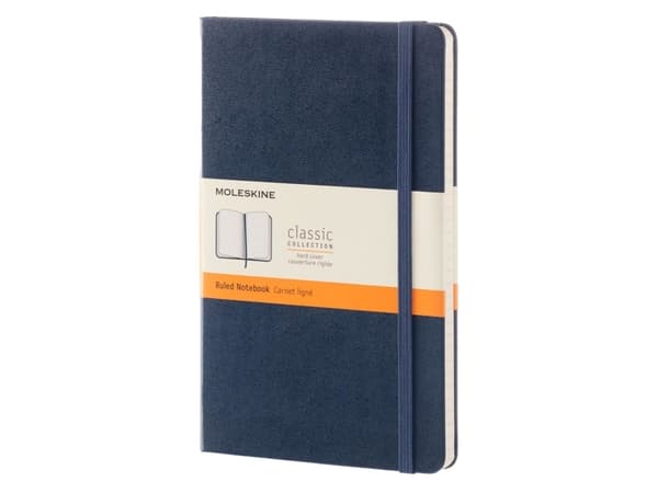 Moleskine Classic, Yksivärinen, Sininen, 240 arkkia, 70 g/m², Viivapaperi, Kovakantinen