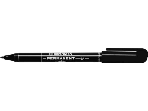 Centropen markør svart permanent rund spiss 1,00 mm (628466012)